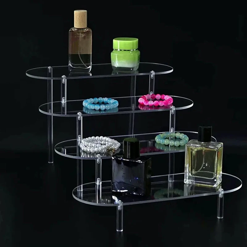 Soporte de exhibición de acrílico con esquinas redondeadas — Estantería organizadora transparente para cupcakes, perfumes y joyas — Almacenamiento y organización - Imagen 2
