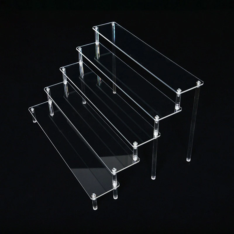 Expositor acrílico escalonado (1 a 5 niveles) — Estante transparente para exhibir muñecas, figuras de arcilla, postres y perfumes — Vitrina organizadora W-10 - Imagen 6