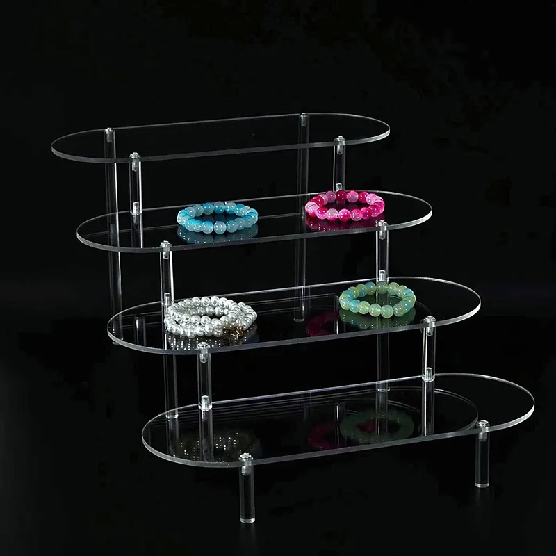 Soporte de exhibición de acrílico con esquinas redondeadas — Estantería organizadora transparente para cupcakes, perfumes y joyas — Almacenamiento y organización - Imagen 3