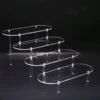 Soporte de exhibición de acrílico con esquinas redondeadas — Estantería organizadora transparente para cupcakes, perfumes y joyas — Almacenamiento y organización