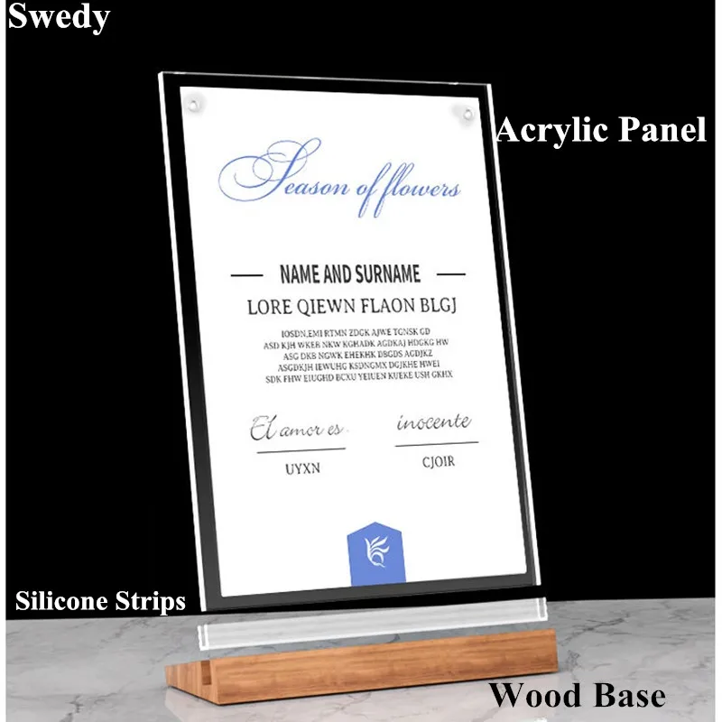 Marco de madera para pósteres y menús (A6, 100x150 mm) — Soporte magnético de plástico para banners y expositor de acrílico para letreros - Imagen 5
