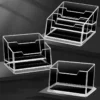1 unidad de organizador de escritorio transparente: caja de almacenamiento y expositor de acrílico y plástico transparente para tarjetas de visita y tarjetas de mesa.